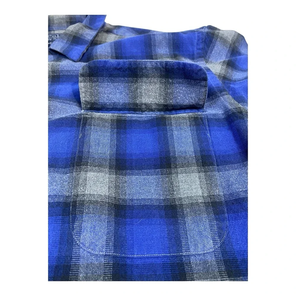 VTG Polo By Ralph Lauren Heritage Ski Camp Flannel Shirt Mens LRG Blue‎ Plaid